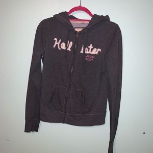 Hollister Gray Zip Up Hooded Jacket